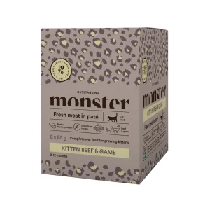Monster Cat Pouches Kitten Beef- Game 85 g 8-pack