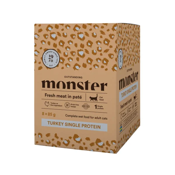 Monster Cat Pouches Adult Turkey 85 g 8-pack